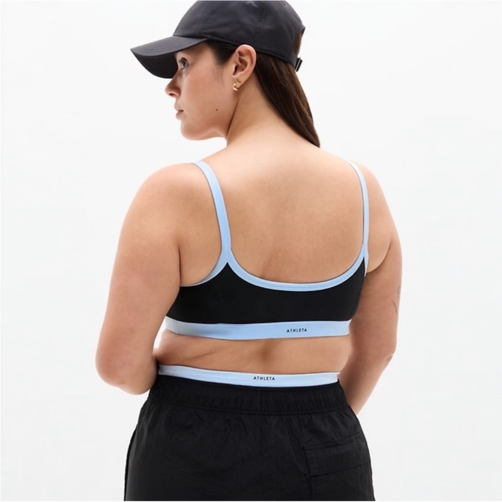 Athleta Square Neck Bra A-C NWT LARGE BLACK - Picture 4 of 7